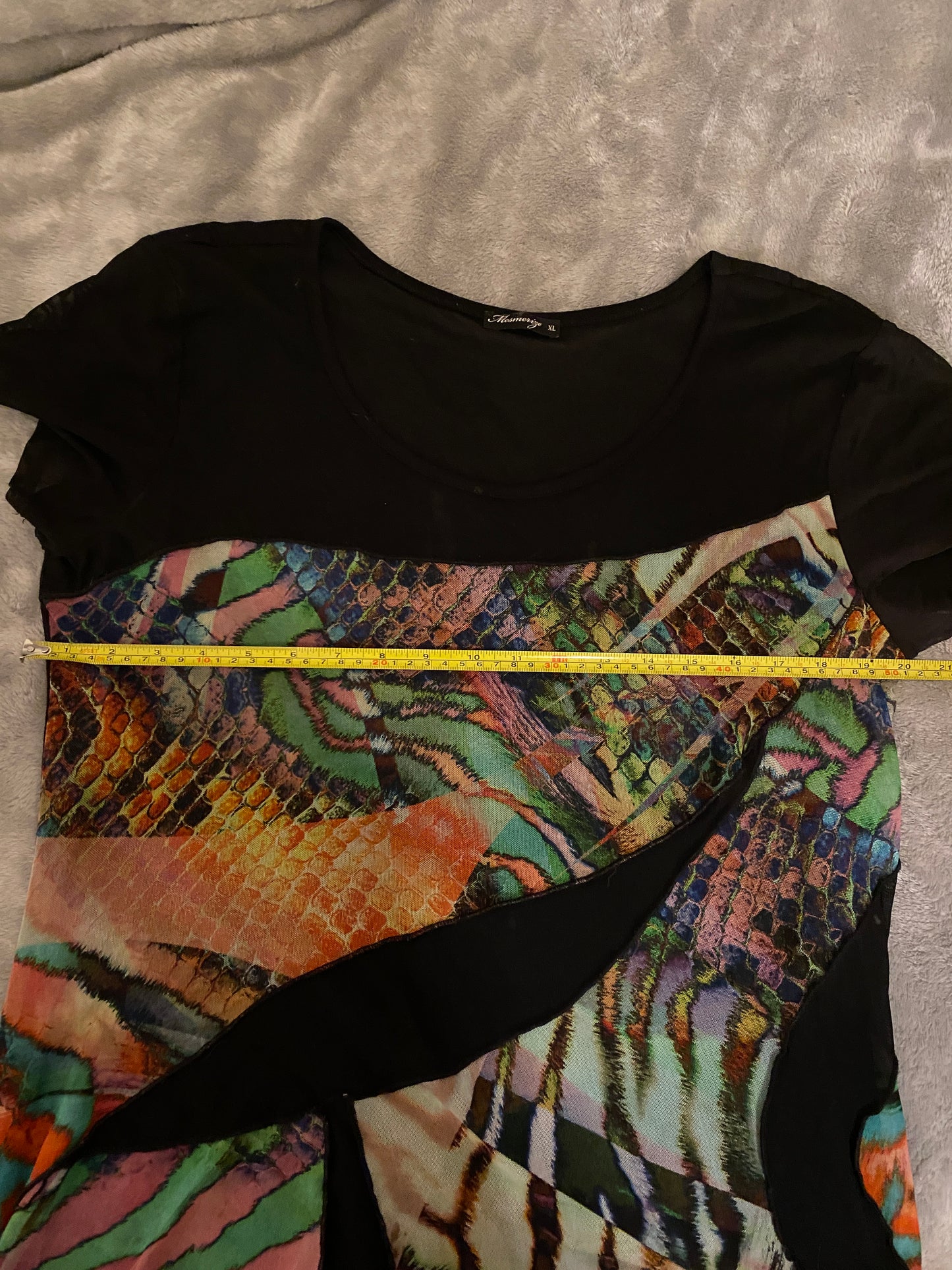 Mesmerize Black and Multicolor Mini Shirt Dress