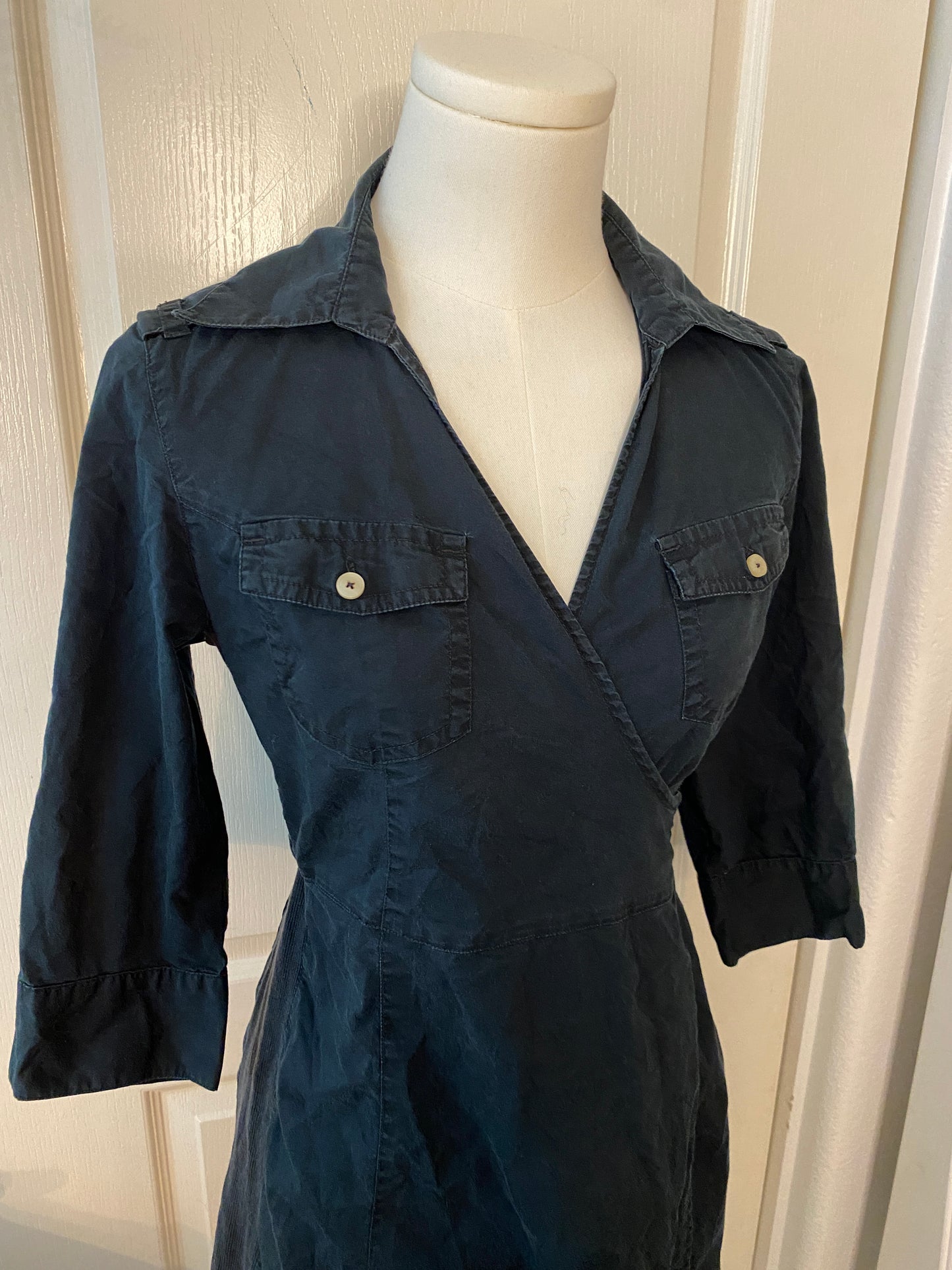 Converse One Star Long Sleeve Navy Black Wrap Dress