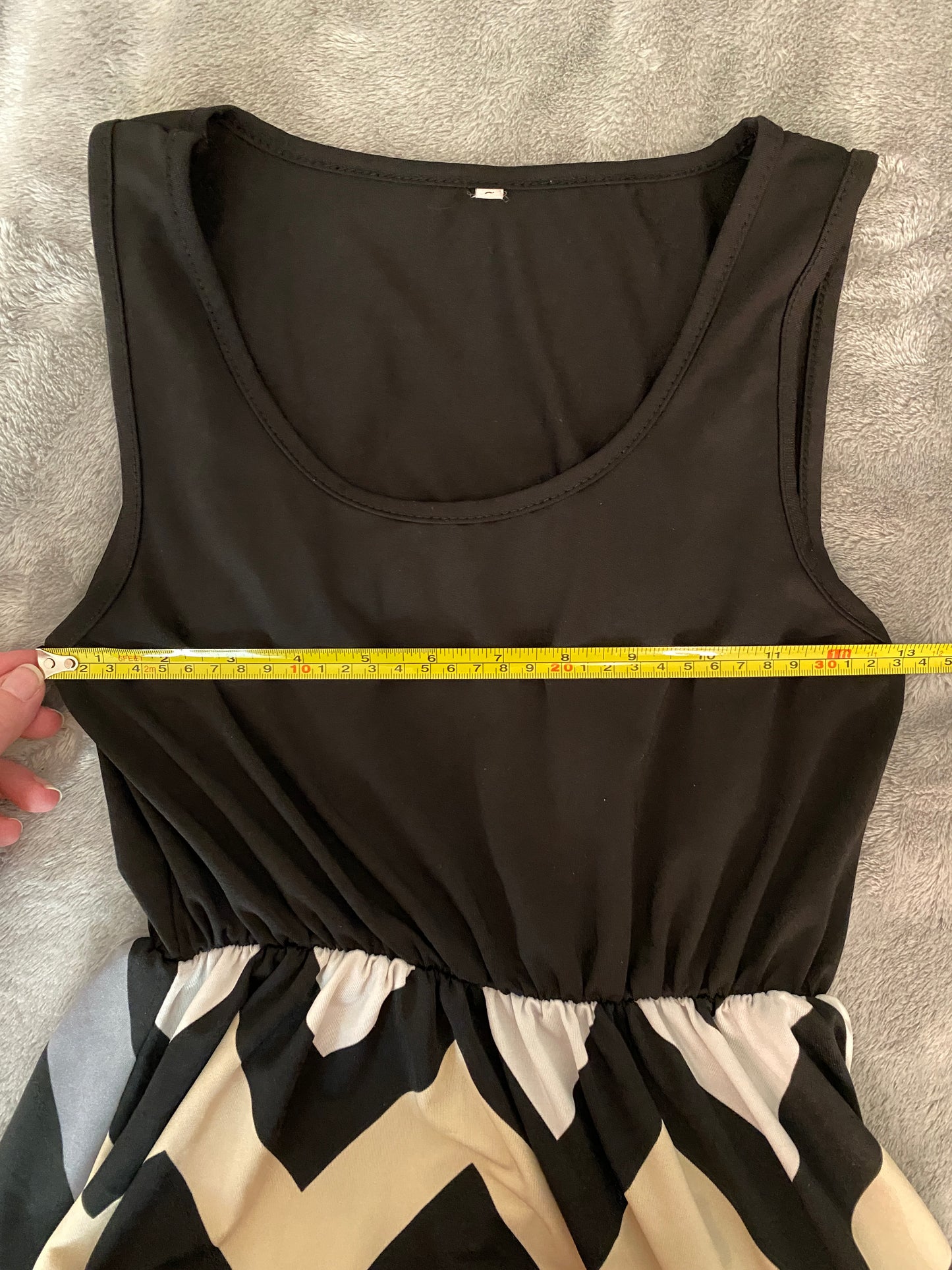 Black and Colored Chevron Sleeveless Maxi Summer Dress