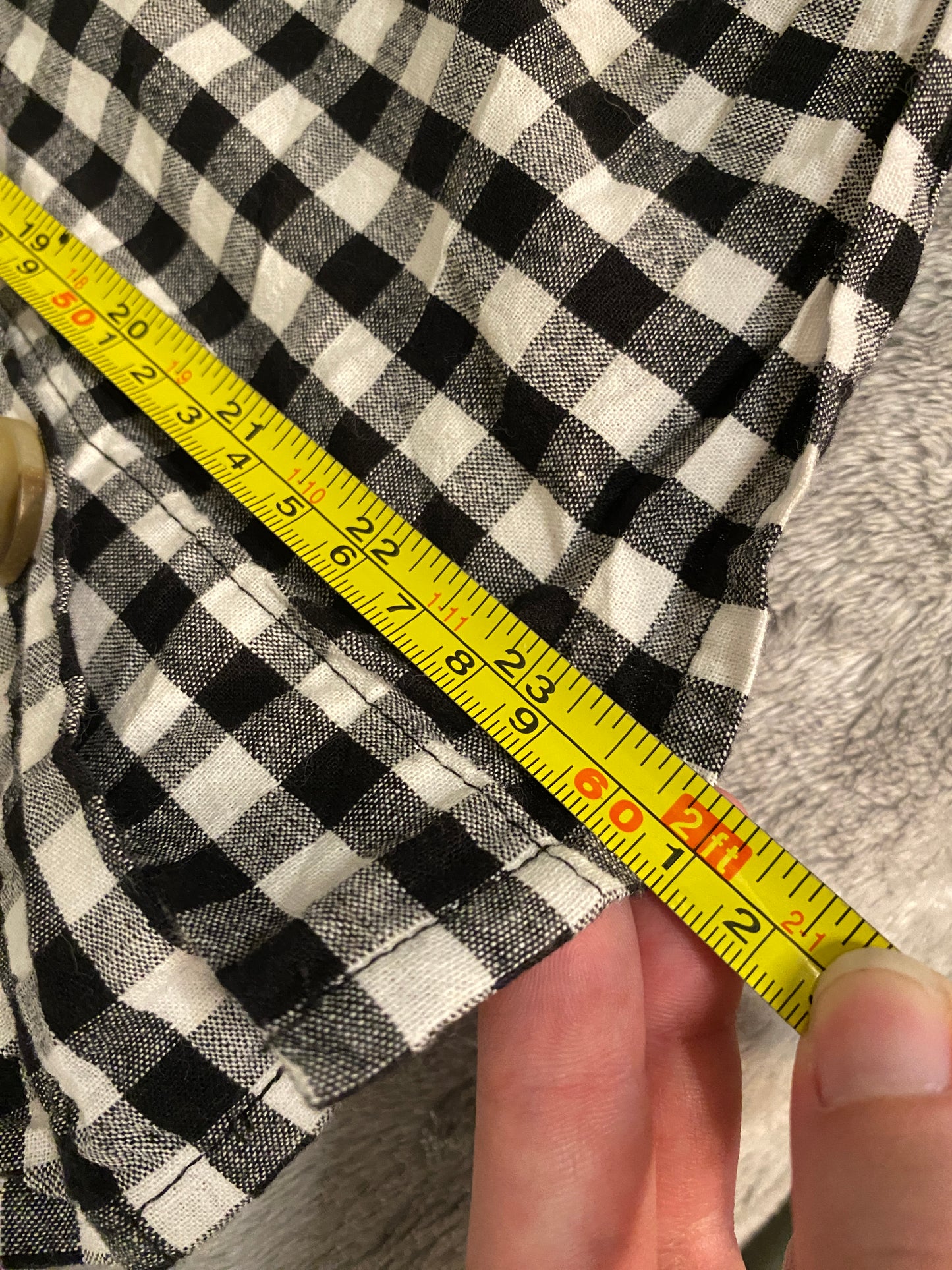 Hesperus Black and White Plaid Sleeveless Button Up Mini Dress Gingham