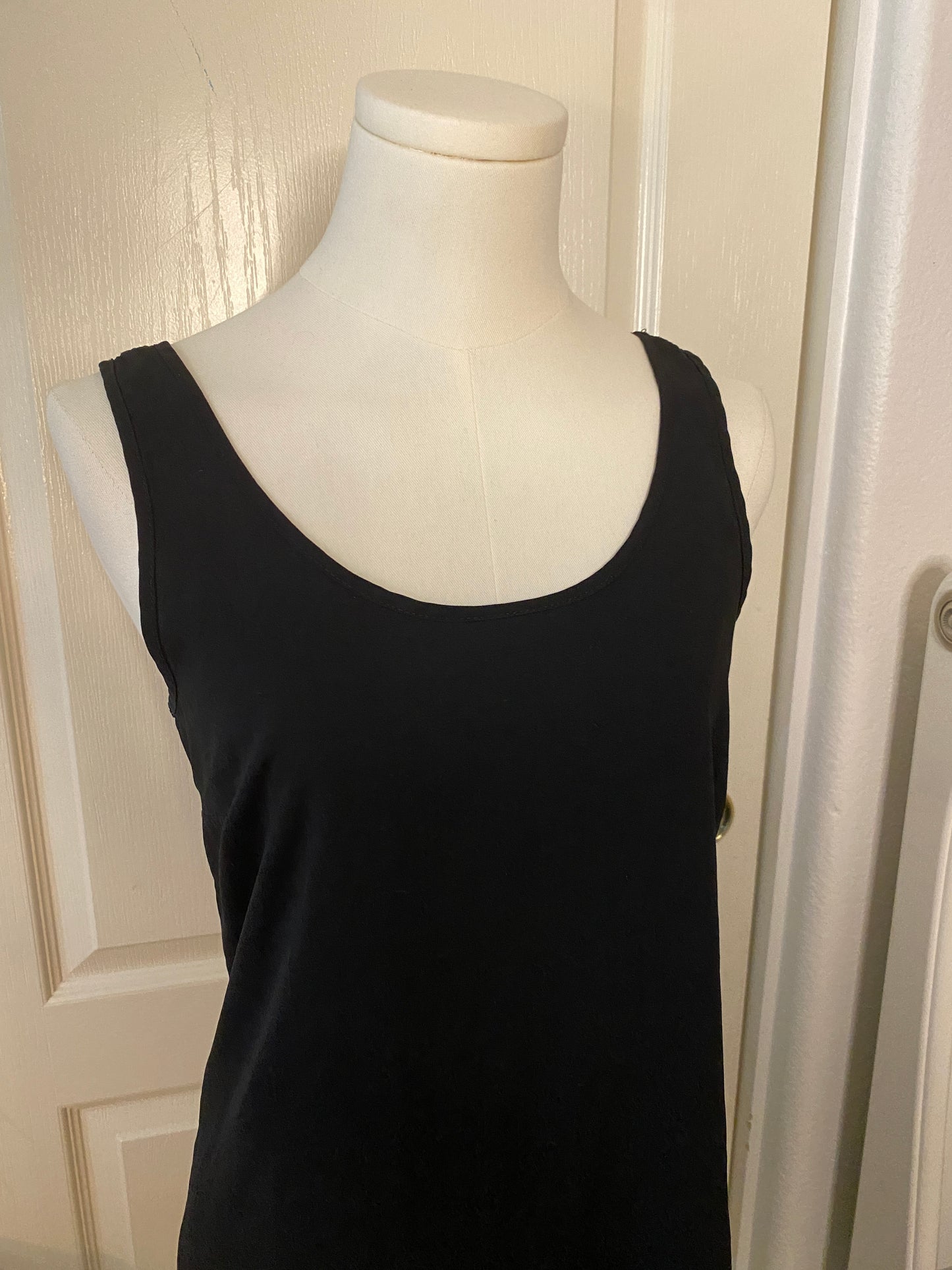 Soprano Black Ruffle Flare Hi Low Sleeveless Neutral Basic Feminine Dress