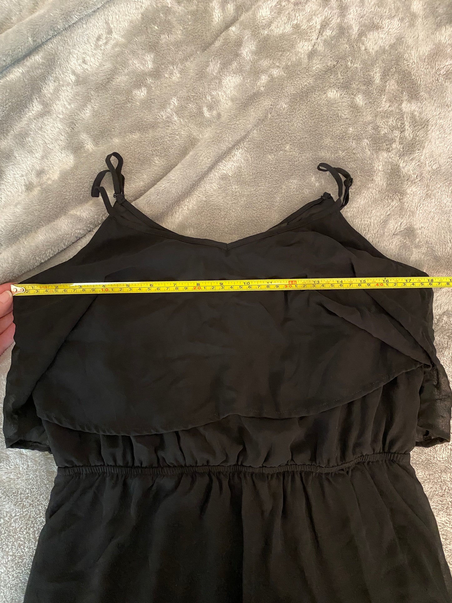 Express Black Spaghetti Strap Blouson Mini Summer Casual Dress
