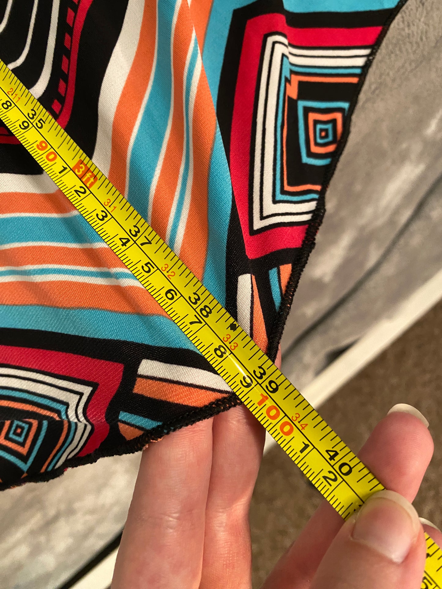 Multicolor Chevron Southwestern Print Long Midi Summer Feminine Tank Dress