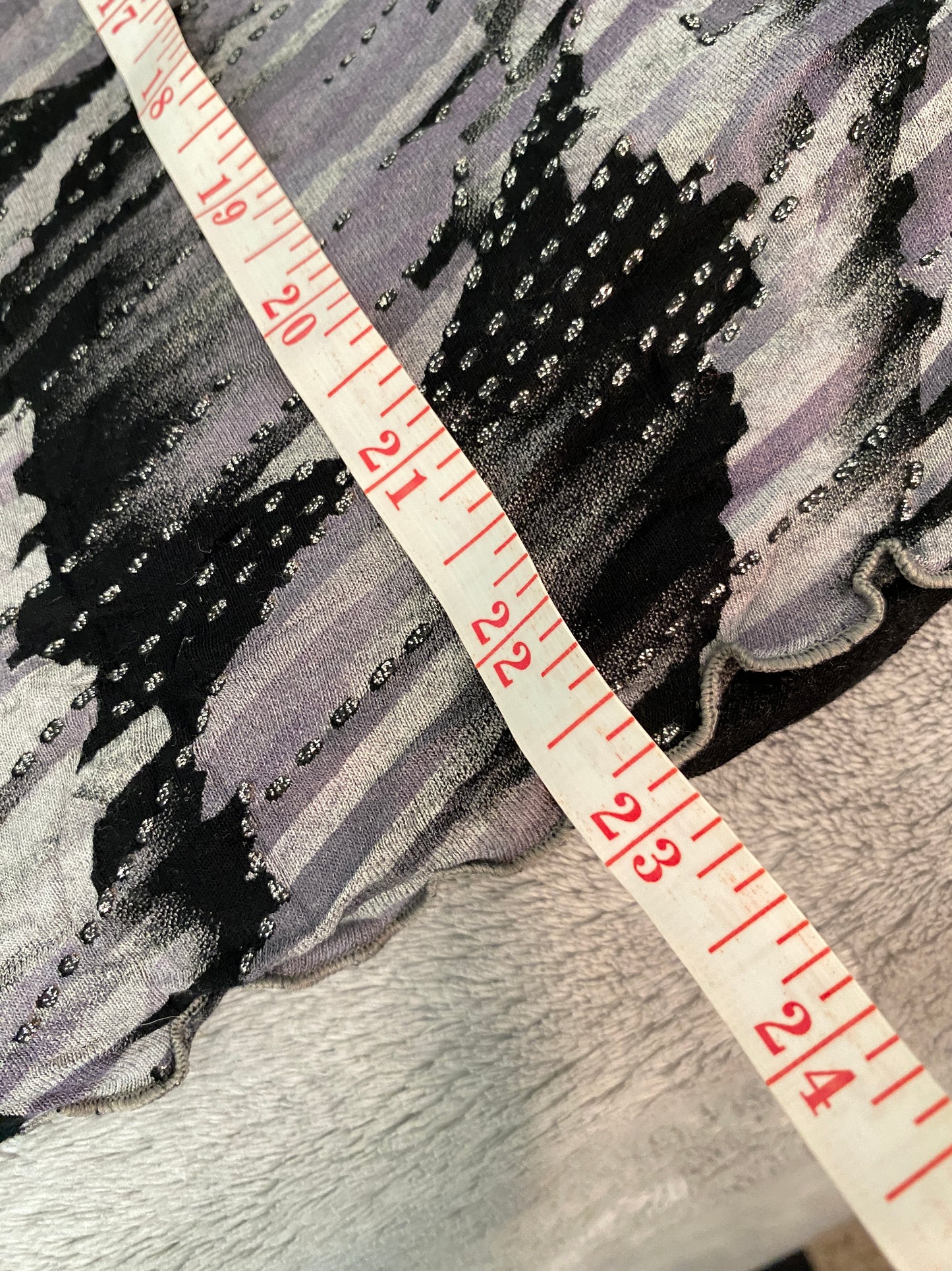 Grey Black Mid Sleeve V Neck Feminine Neutral Monochrome Button Up Blouse Top