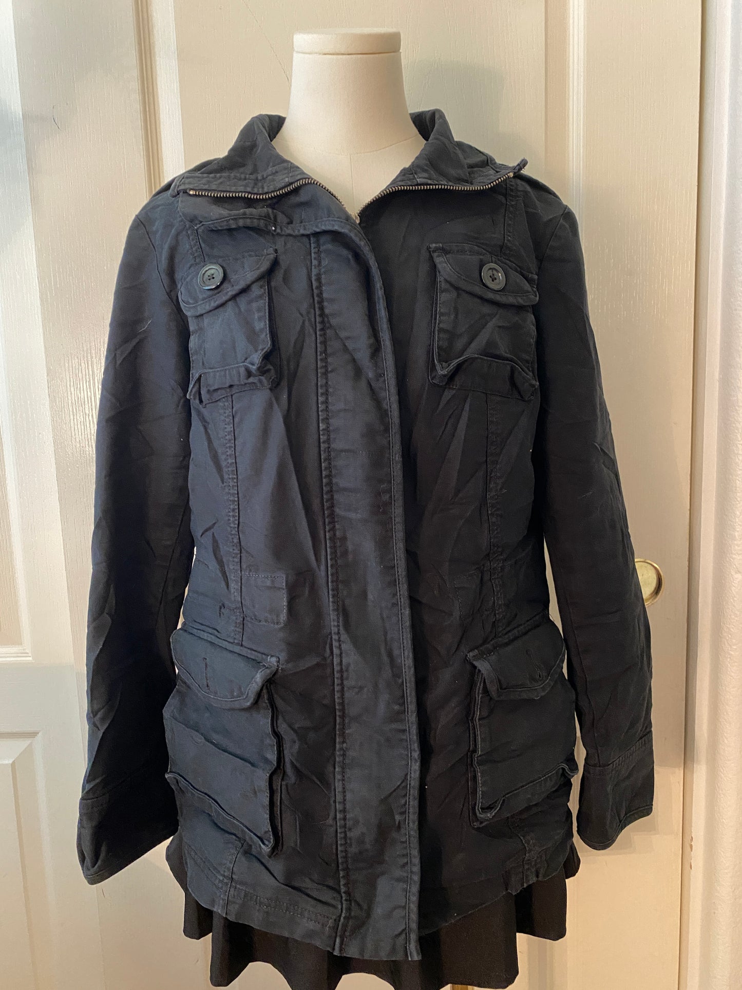 GAP Black Zip Up Heavy Cargo Techwear Winter Fall Autumn Unisex Coat Jacket