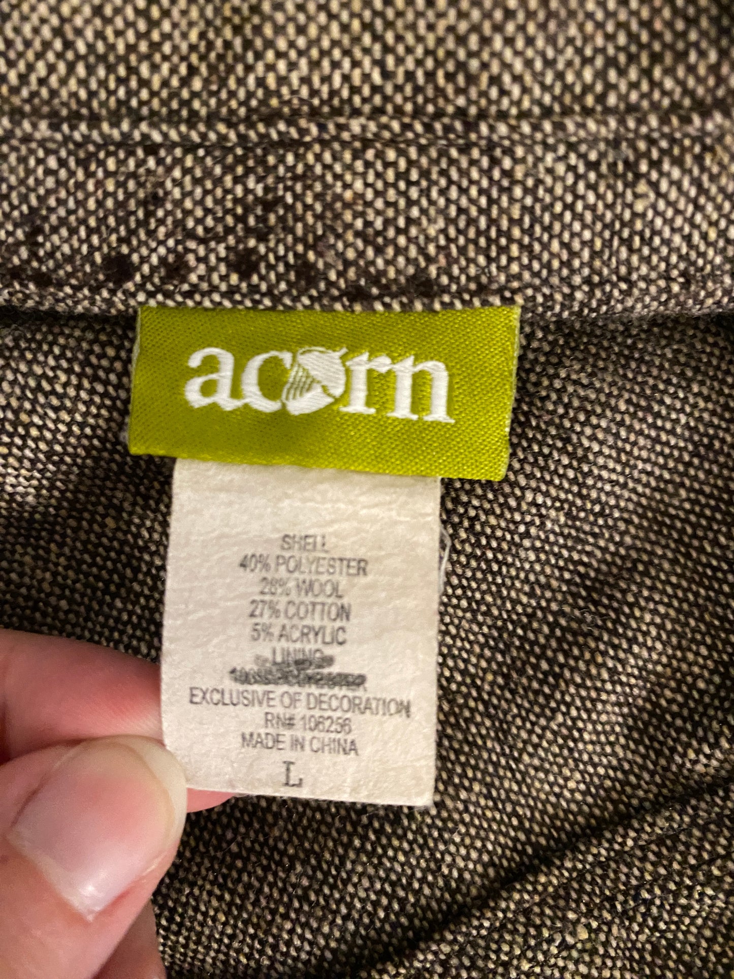 Acorn Brown Floral Embroidered Button Up Jacket Blazer Autumn Fall Earthy