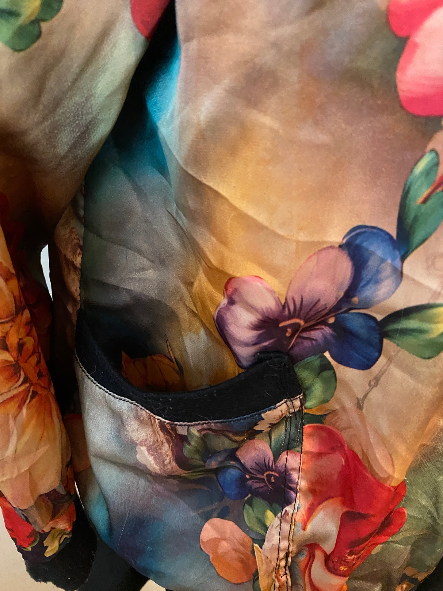 Floral Lightweight Long Sleeve Thin Autumn Spring Zip Up Jacket
