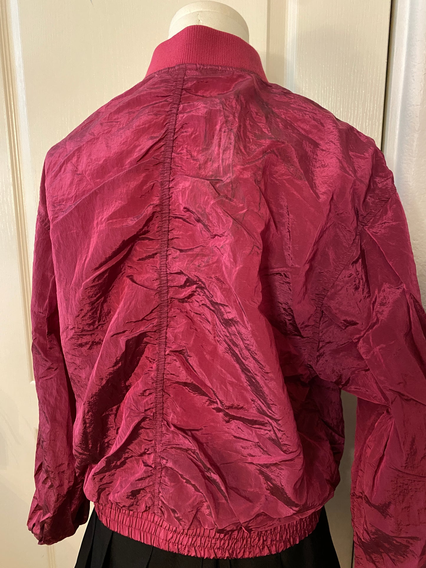 Hot Pink Outerwear Windbreaker Long Sleeve Rain Coat Zip Up Jacket