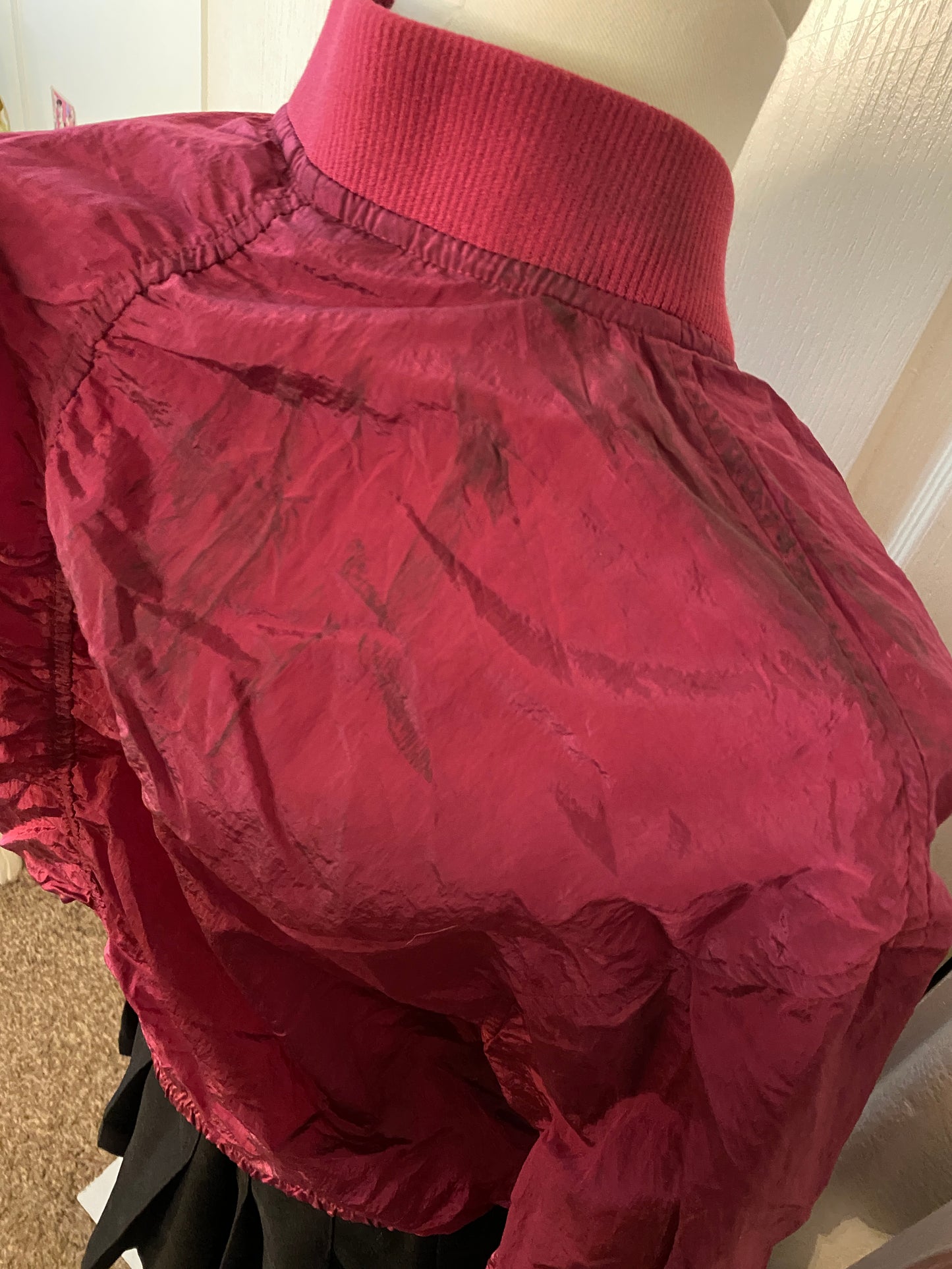 Hot Pink Outerwear Windbreaker Long Sleeve Rain Coat Zip Up Jacket