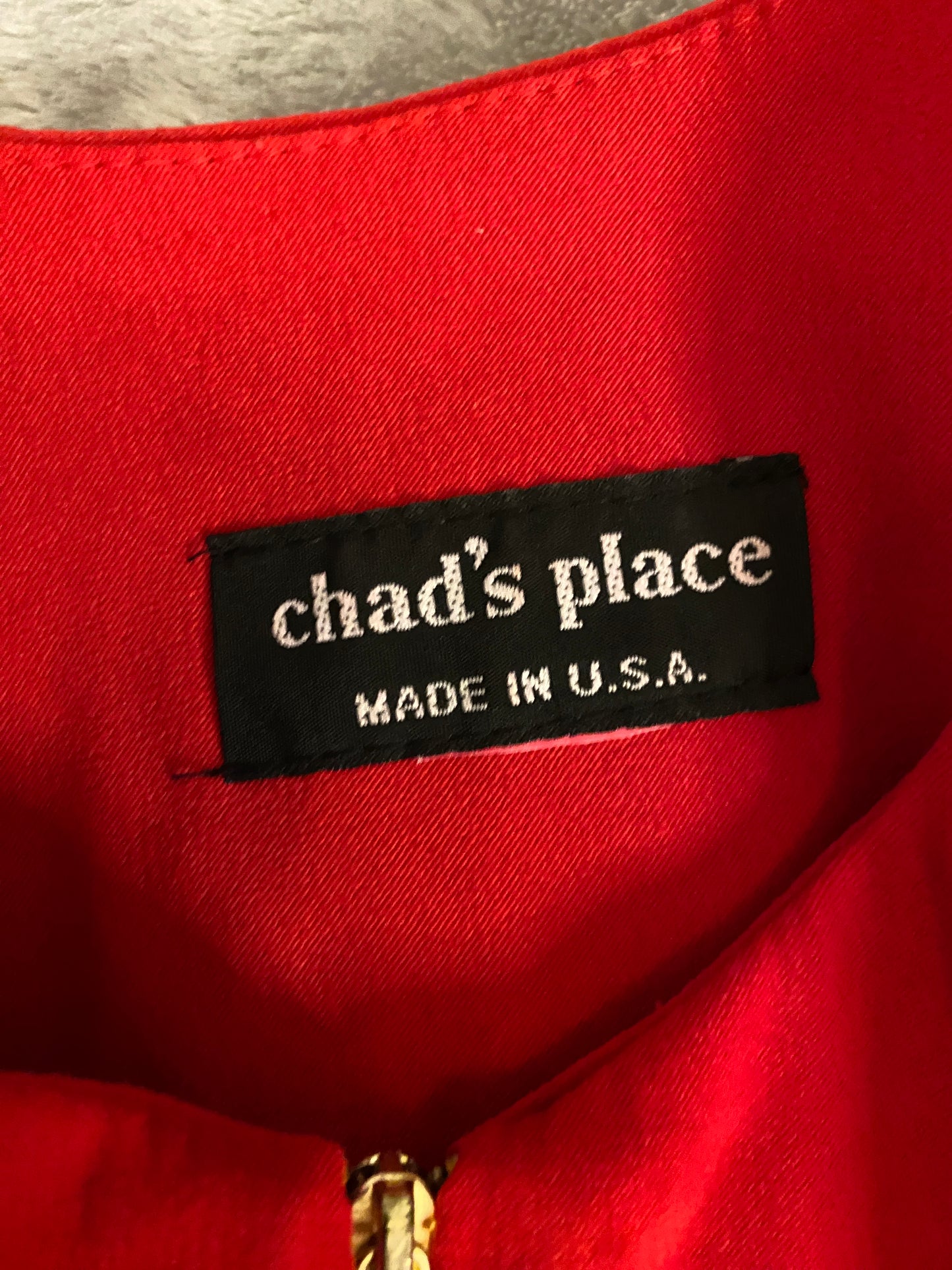 Chad's Place Colorblock Red and Black Zip Up Long Sleeve Jacket