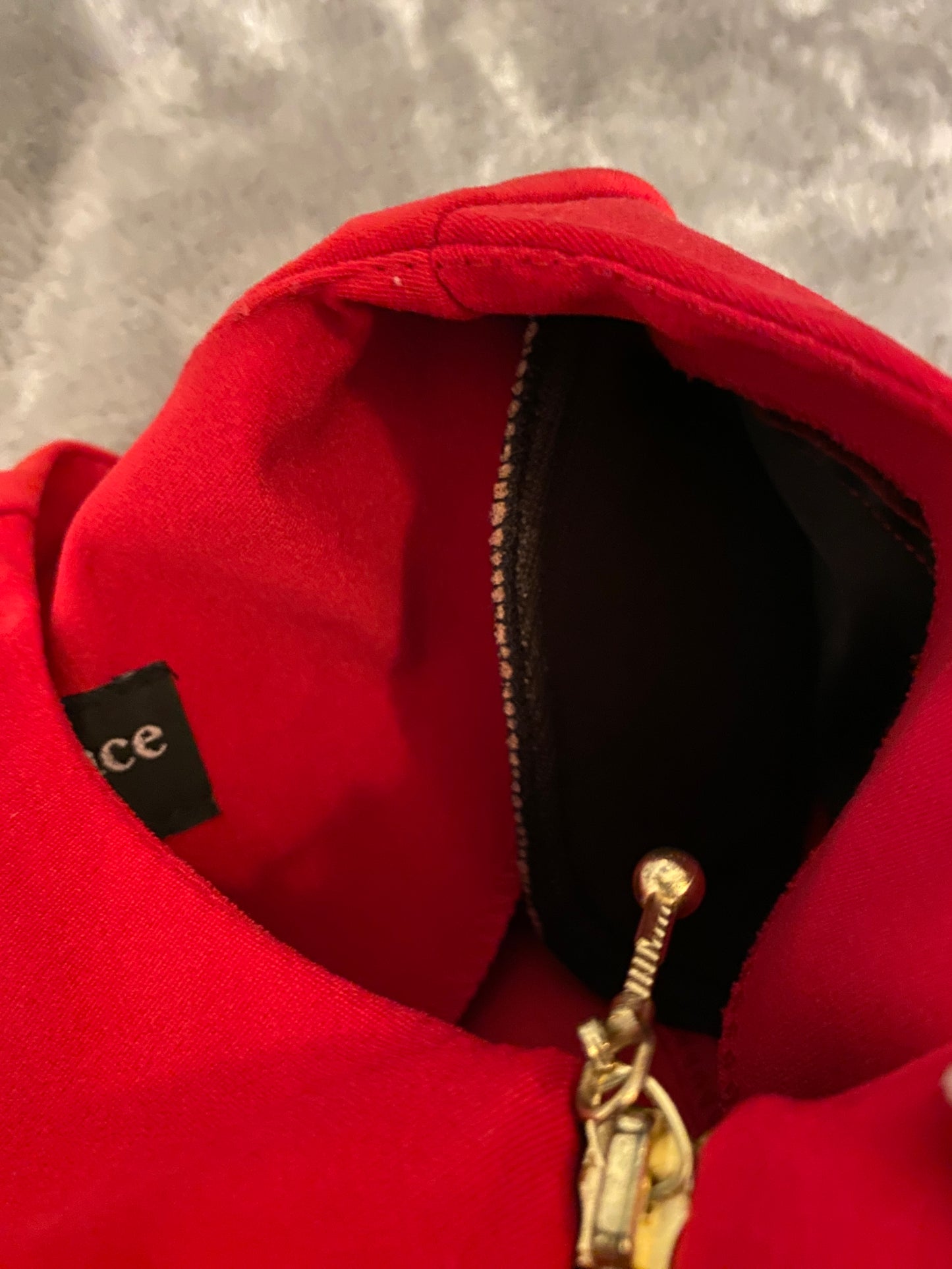 Chad's Place Colorblock Red and Black Zip Up Long Sleeve Jacket