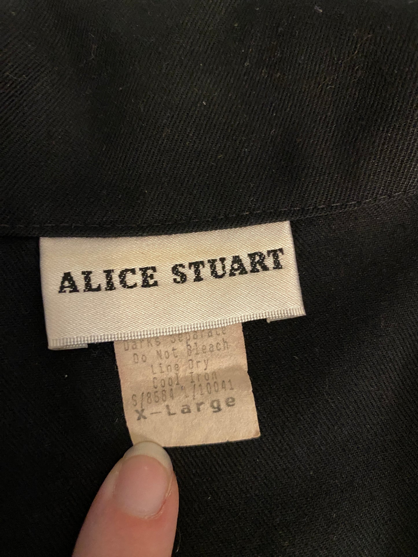 Alice Stuart Vintage 90's Black Long Sleeve Lapel Collar Button Coat Blazer