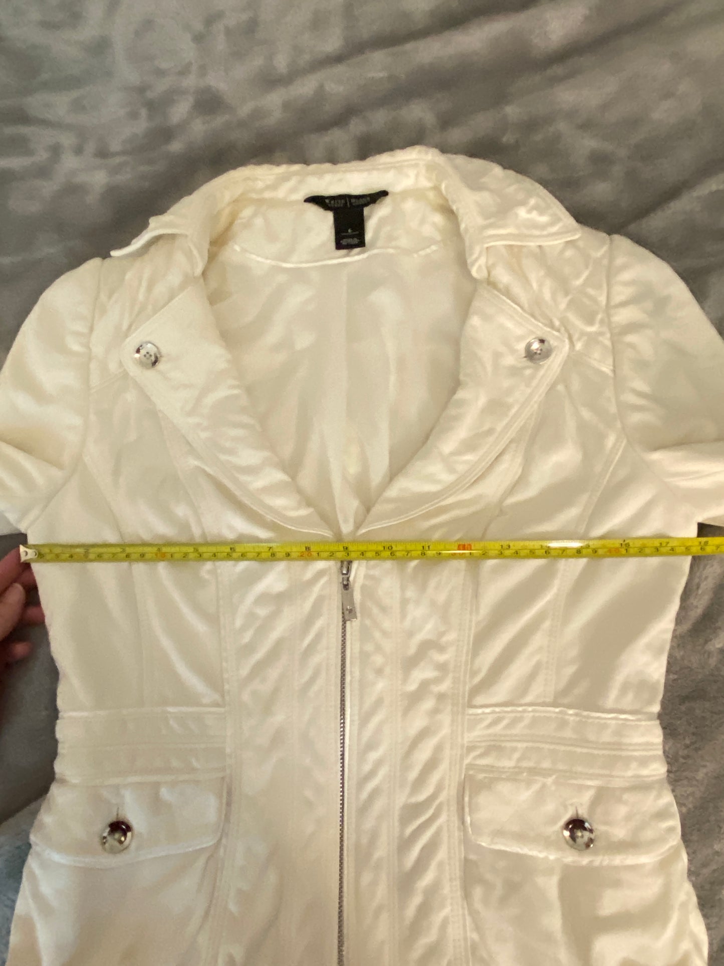 White House Black Market White V Neck Biker Jacket (~$50+ off retail)!