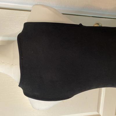 Intempo Black Tank Scrunch Asymmetrical Sleeveless Feminine Summer Midi Dress