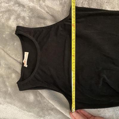 Intempo Black Tank Scrunch Asymmetrical Sleeveless Feminine Summer Midi Dress
