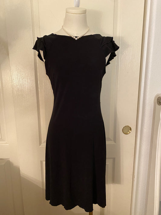 Black Formal Elegant Modern Regal Knee Length Dress