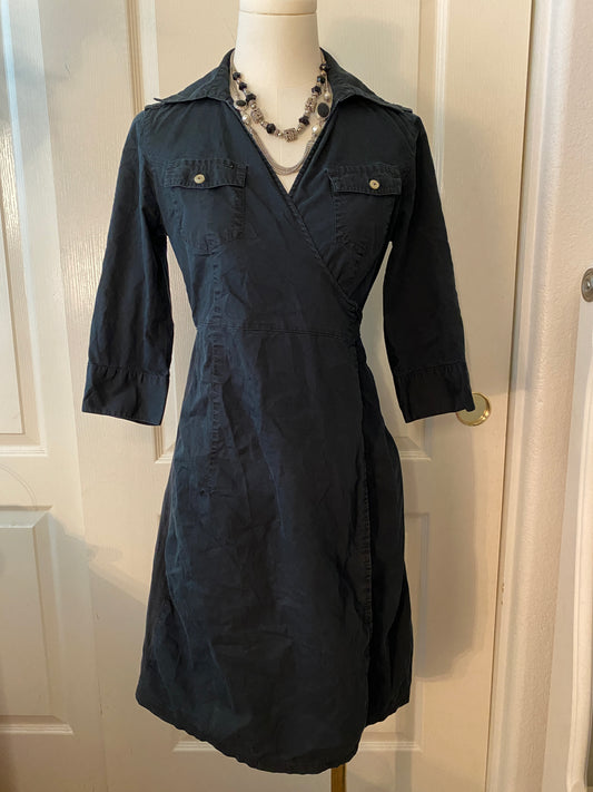 Converse One Star Long Sleeve Navy Black Wrap Dress