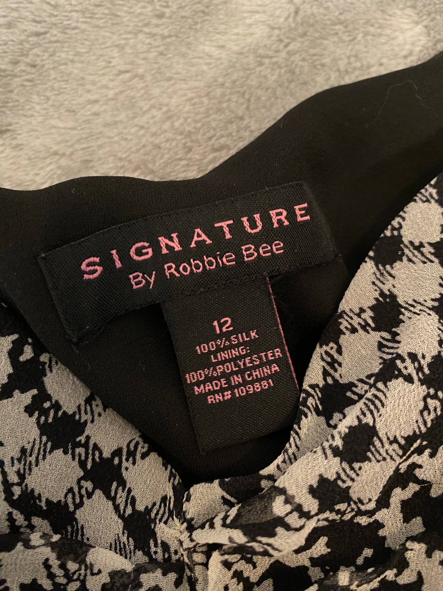 Signature by Robbie Bee Black and Grey Bow Ruffle Maxi Dress