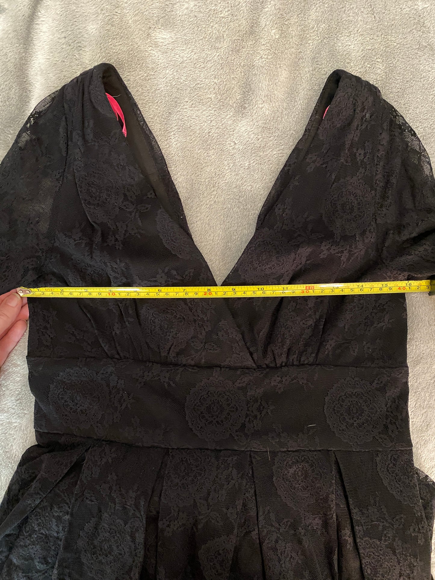 Betsey Johnson Black V Neck Wrap Lace Knee Length Dress (~$30 off retail)!