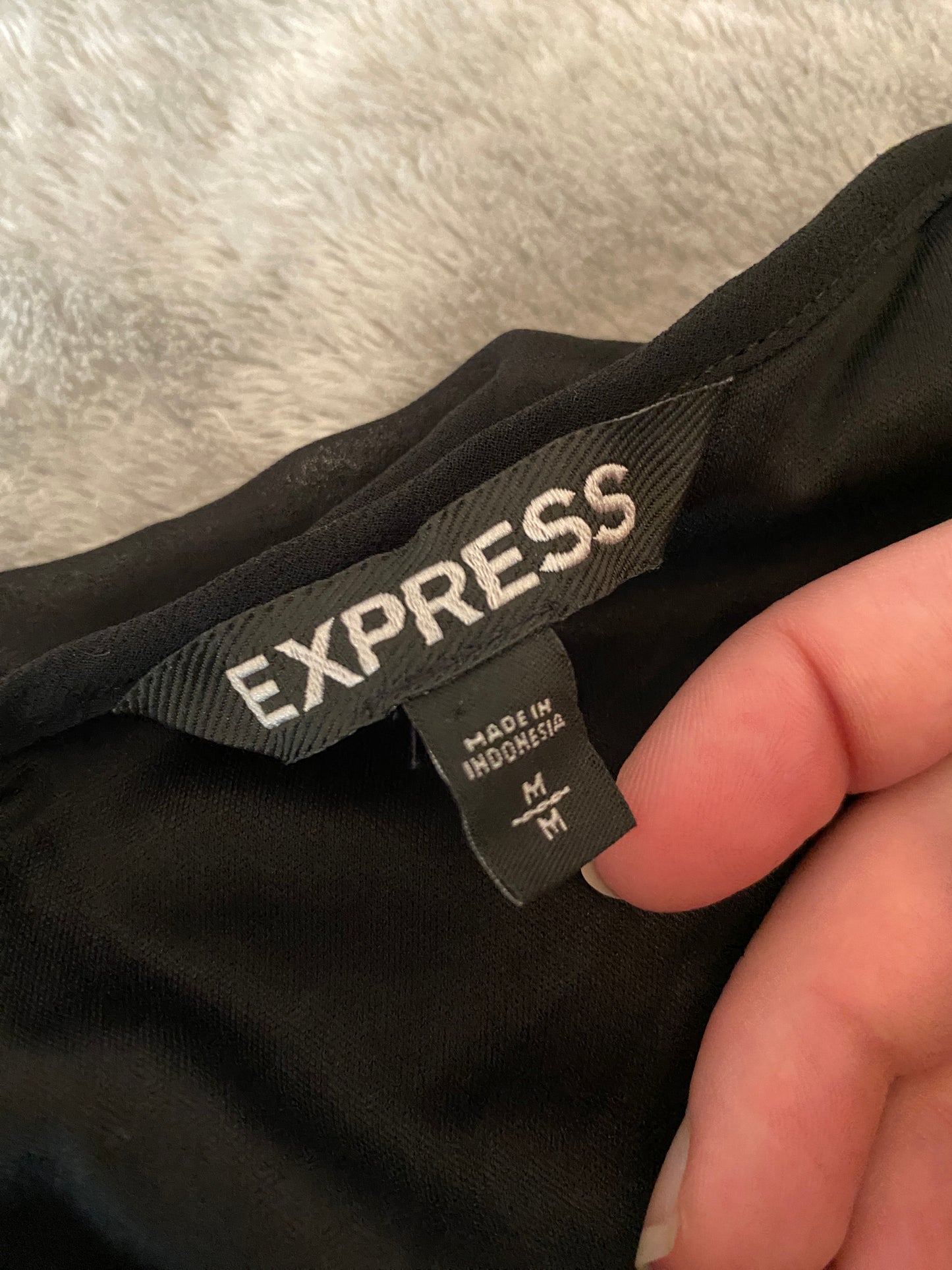 Express Black Spaghetti Strap Blouson Mini Summer Casual Dress