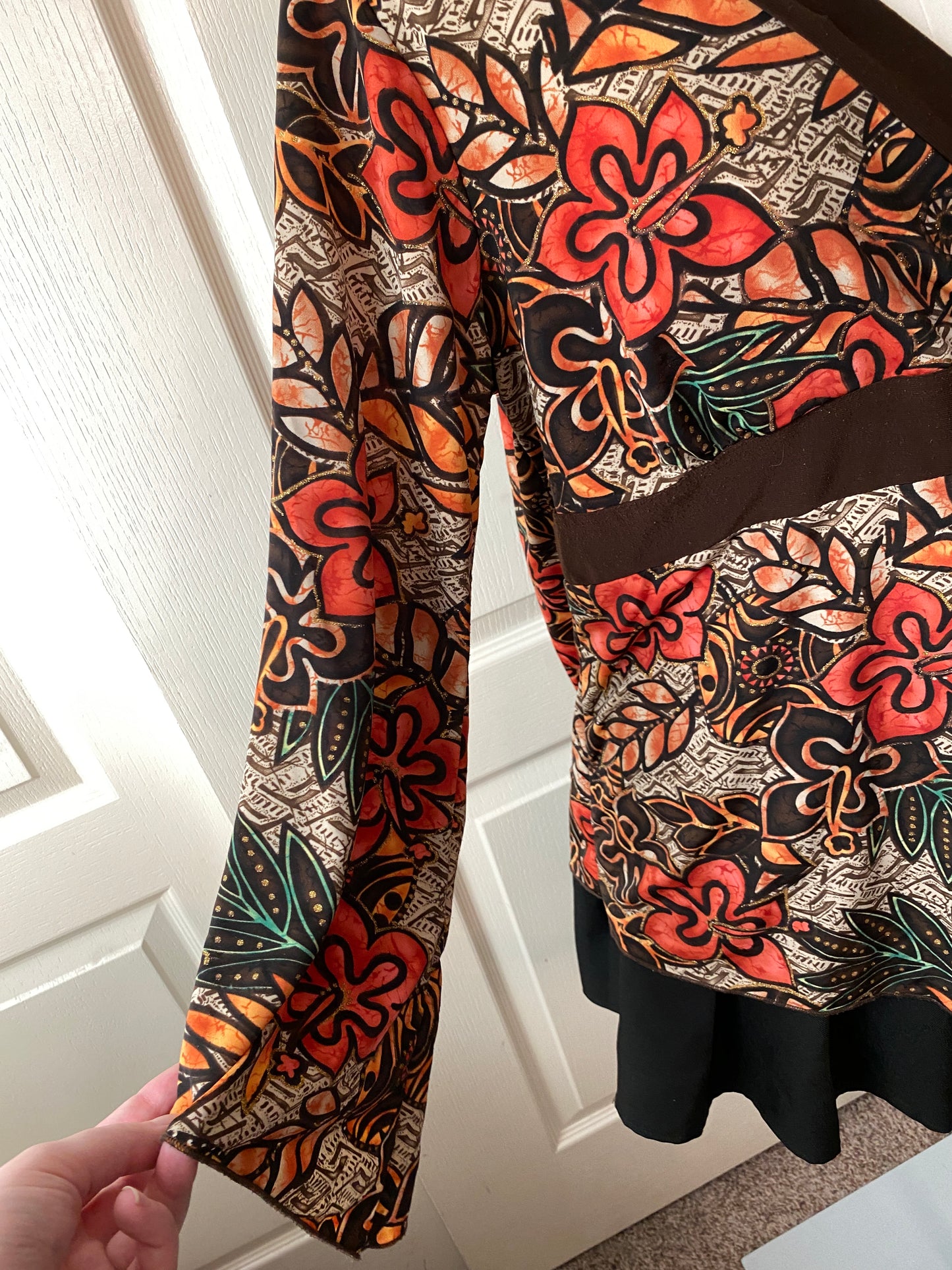 Fashion Bug Autumn Fall Long Sleeve Wrap Floral Y2k Inspired Blouse Top