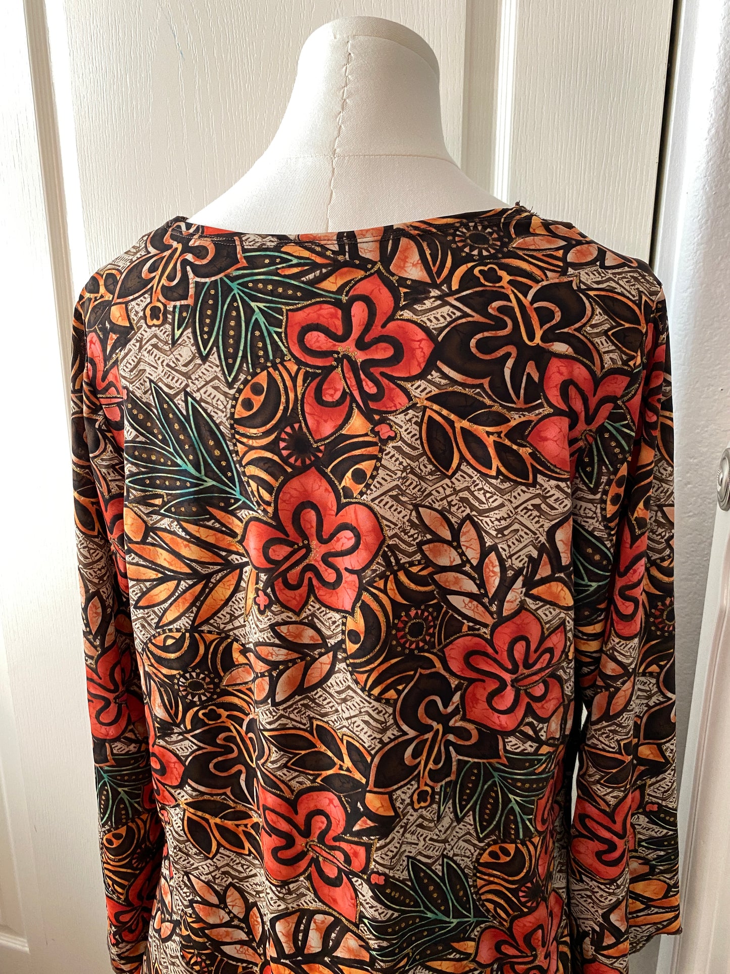 Fashion Bug Autumn Fall Long Sleeve Wrap Floral Y2k Inspired Blouse Top