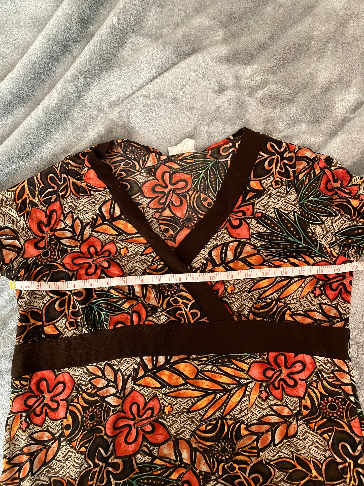Fashion Bug Autumn Fall Long Sleeve Wrap Floral Y2k Inspired Blouse Top