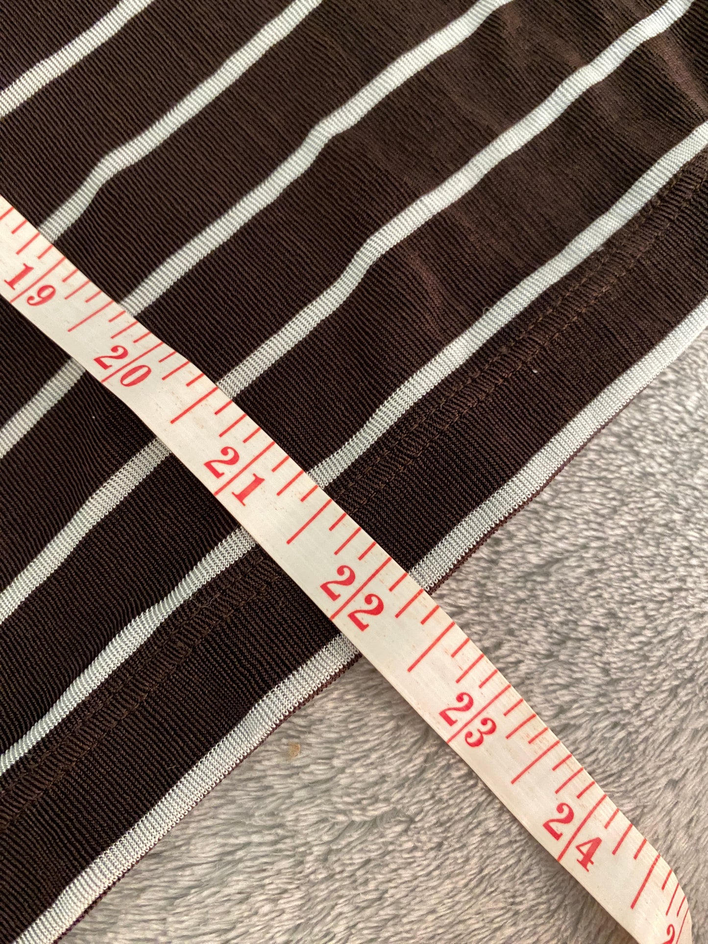 Chico's Travelers Striped Brown and White Sleeveless Tank Top