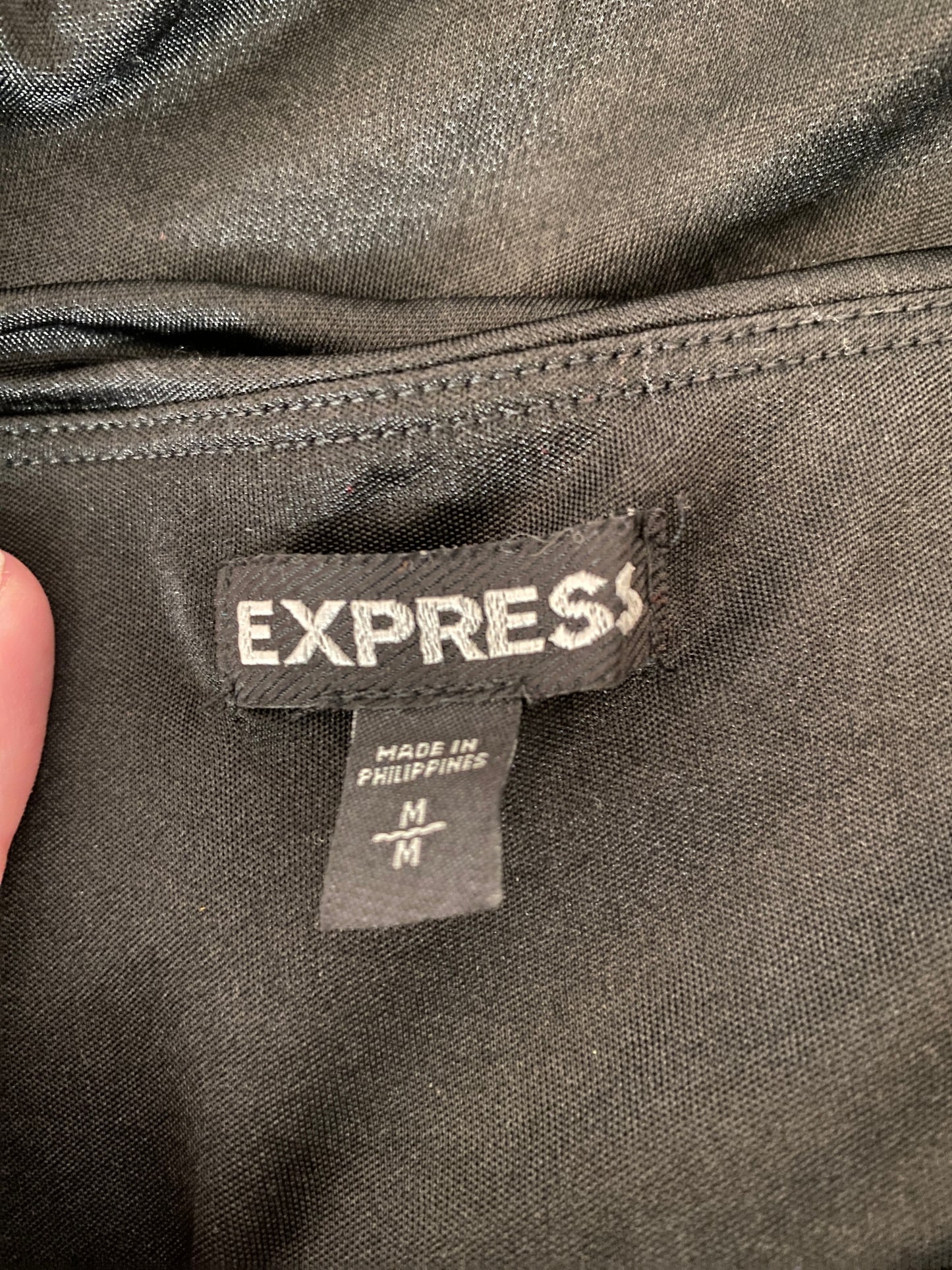 Express Sleeveless Black Ruffle Wrap Sash Club Summer Top Blouse