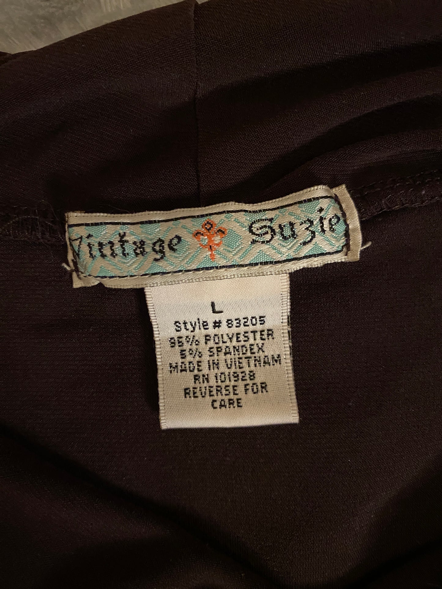 Vintage Suzie Dark Brown Sleeveless Fall Autumn Feminine Blouse Top Tank