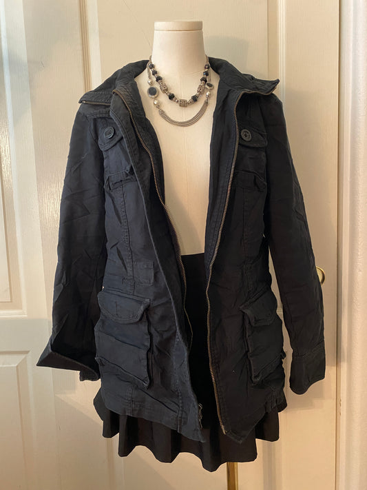 GAP Black Zip Up Heavy Cargo Techwear Winter Fall Autumn Unisex Coat Jacket