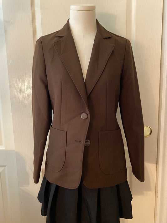 Brown and Red Dark Light Academia Long Sleeve Button Up Blazer Jacket