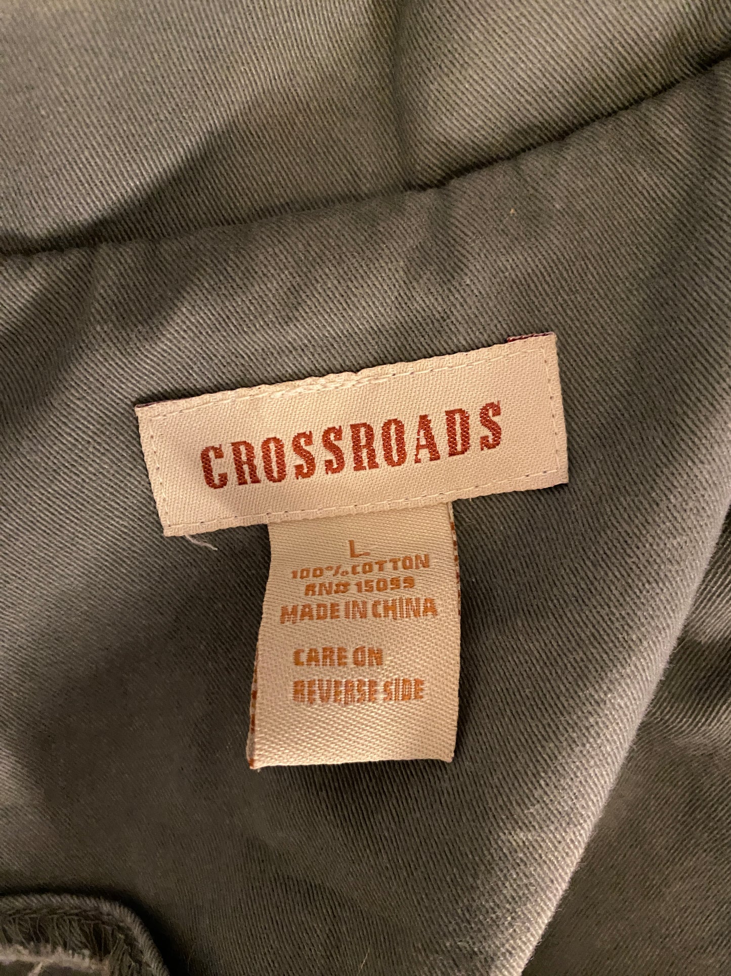 Crossroads Army green Button Up Long Sleeve Collared Jacket Coat