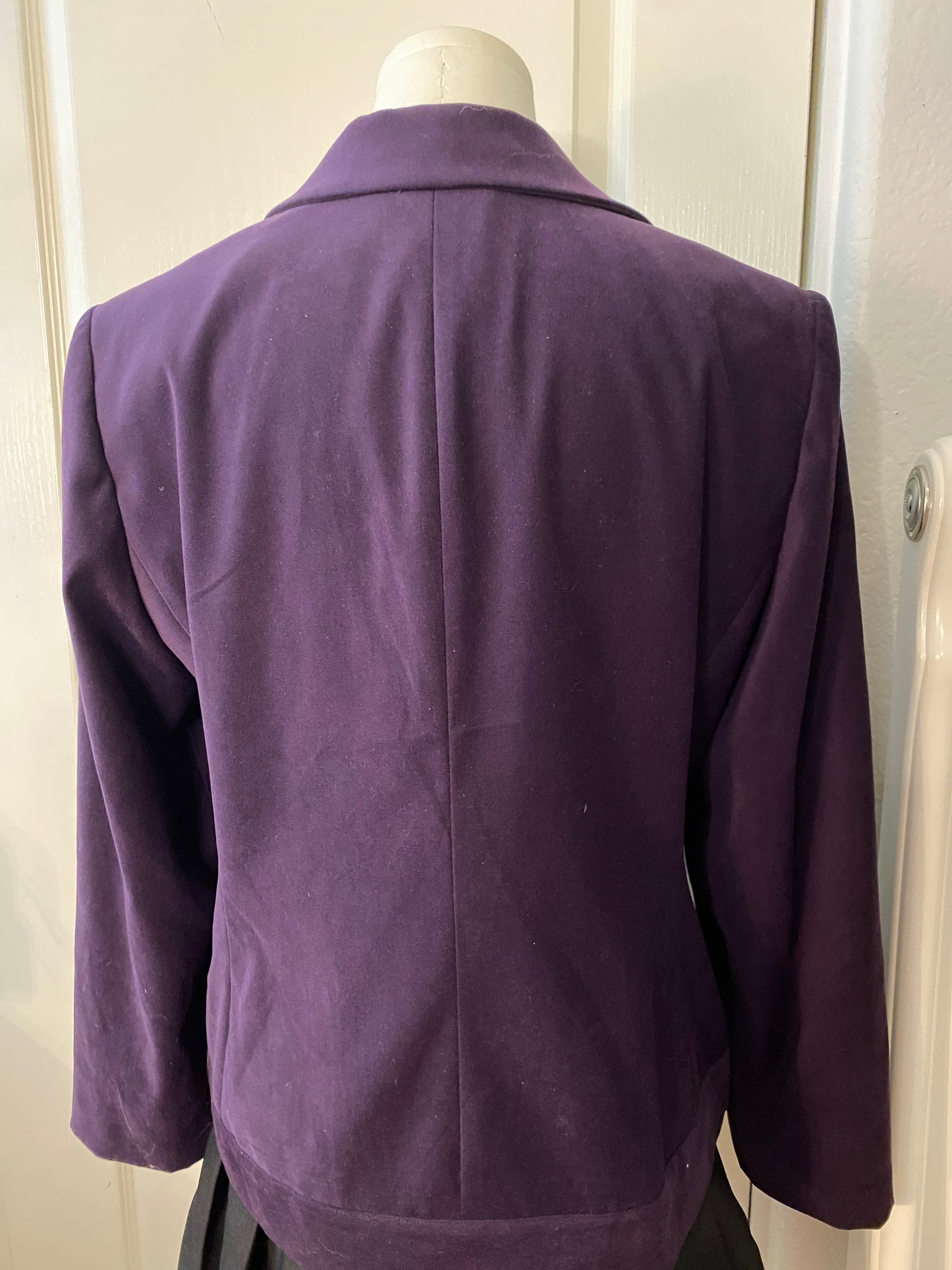 Trousers Etc New York Purple Long Sleeve Zip Up Blazer Jacket