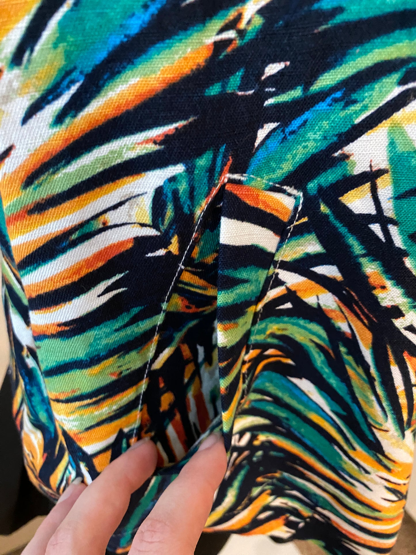 Christopher & Banks Multicolor Jungle Leaves Mid Sleeve Button Up Blazer Jacket