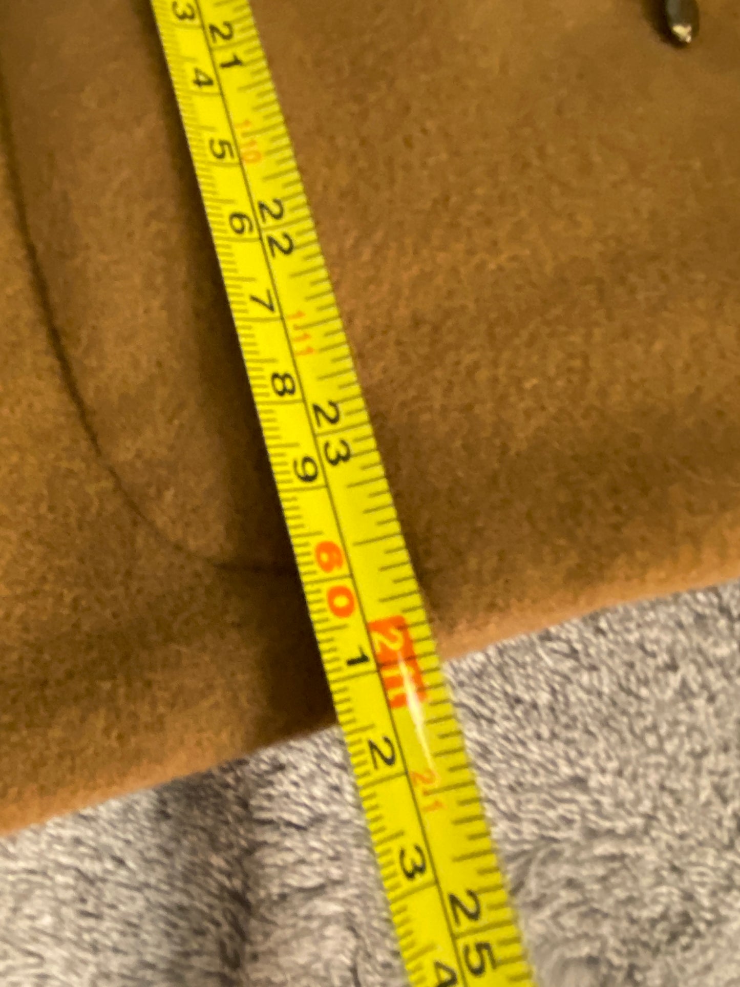 Petite Sophisticate Brown Wool Long Sleeve Collared Zip Up Winter Jacket Coat