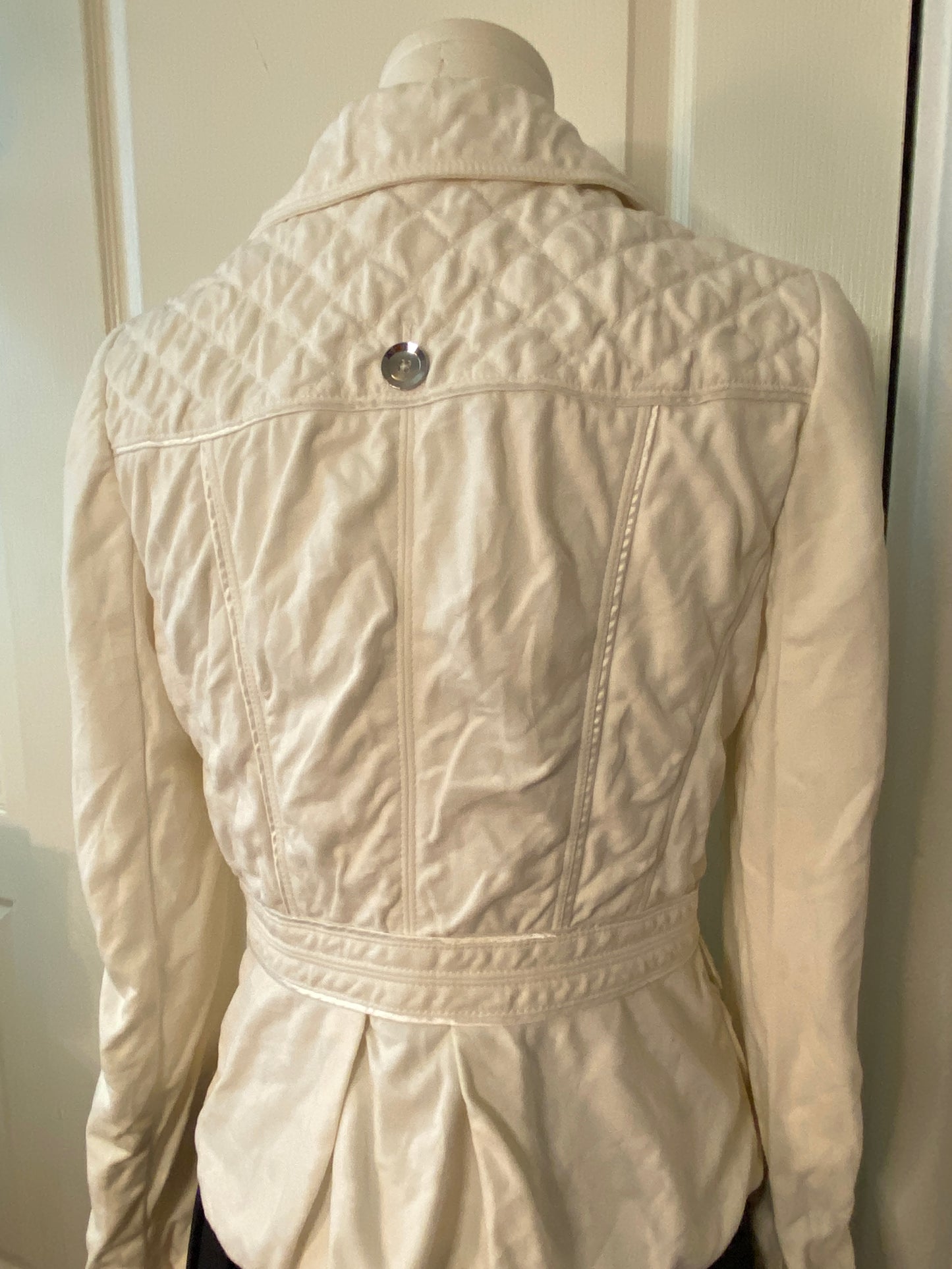 White House Black Market White V Neck Biker Jacket (~$50+ off retail)!